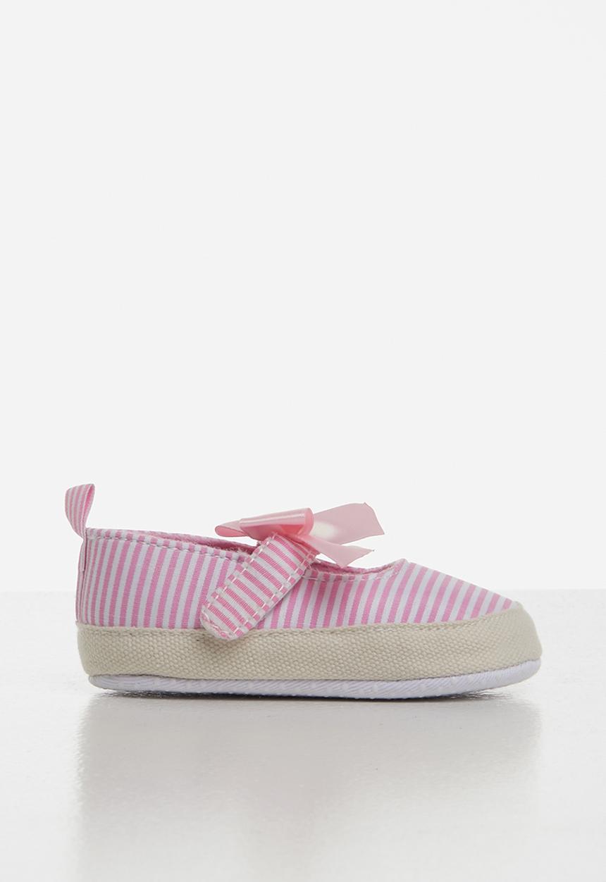 Pop Candy - Pink bow pumps - pink & white 