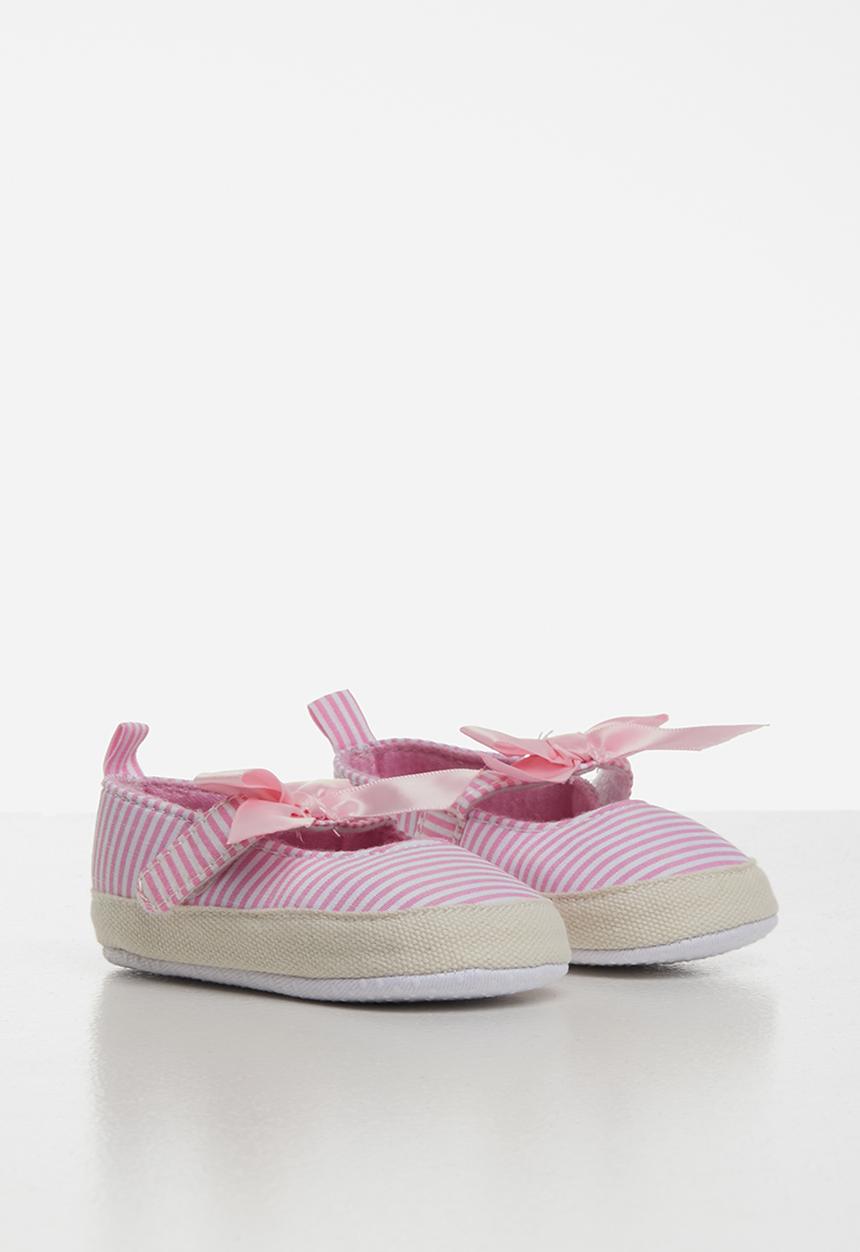 Pop Candy - Pink bow pumps - pink & white 