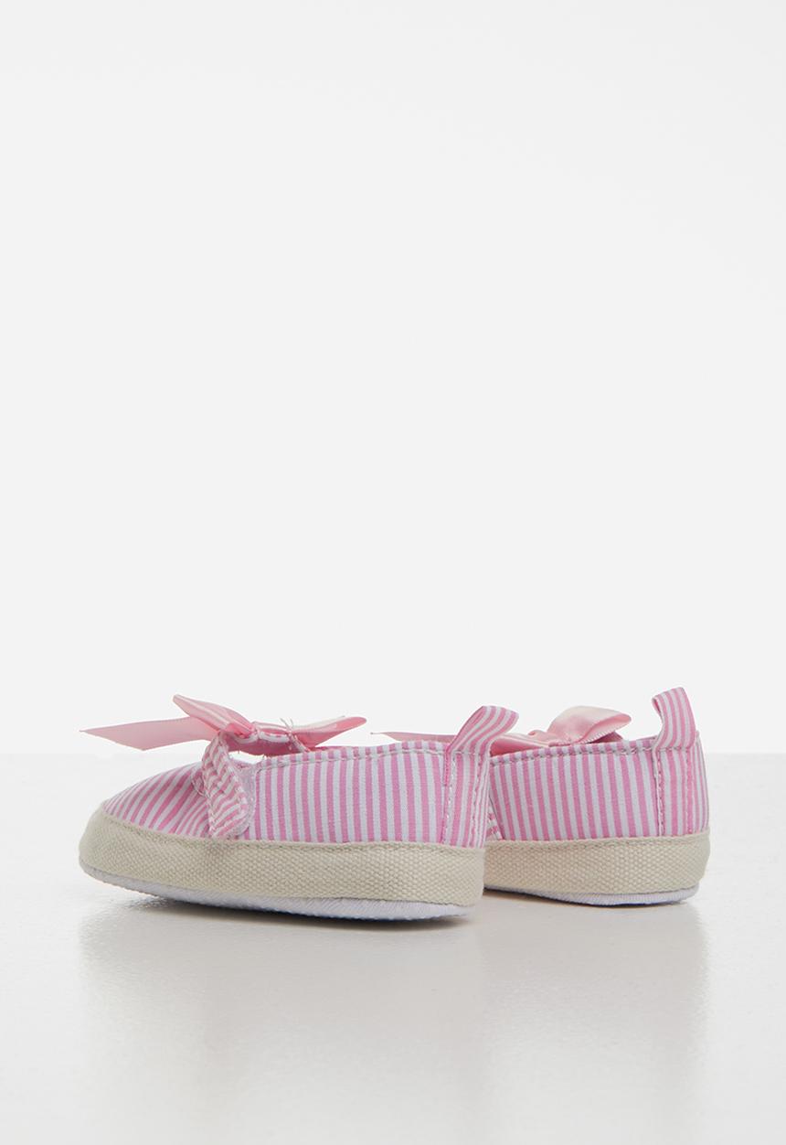 Pop Candy - Pink bow pumps - pink & white 