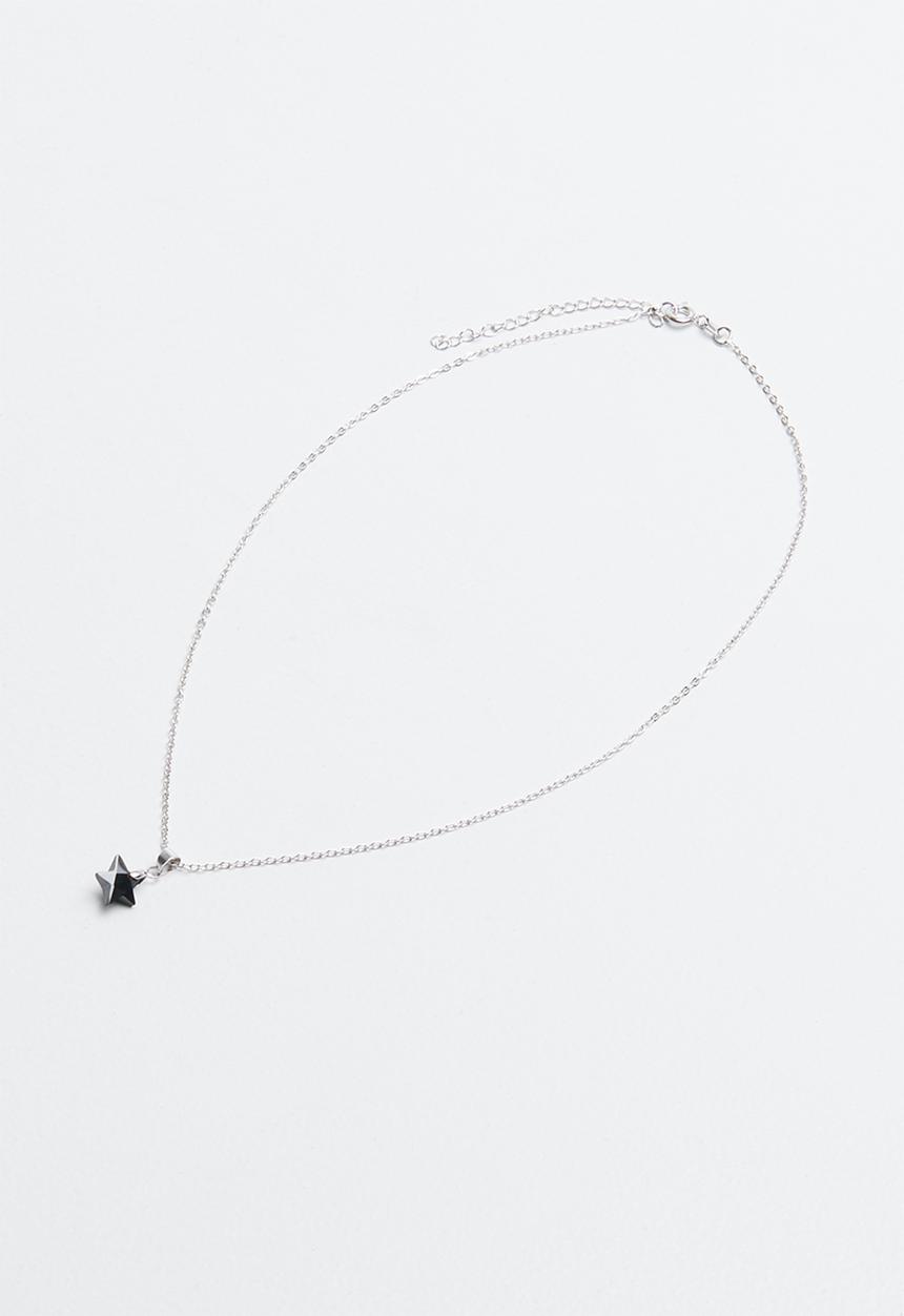 Pop Candy - Chrome star necklace - silver
