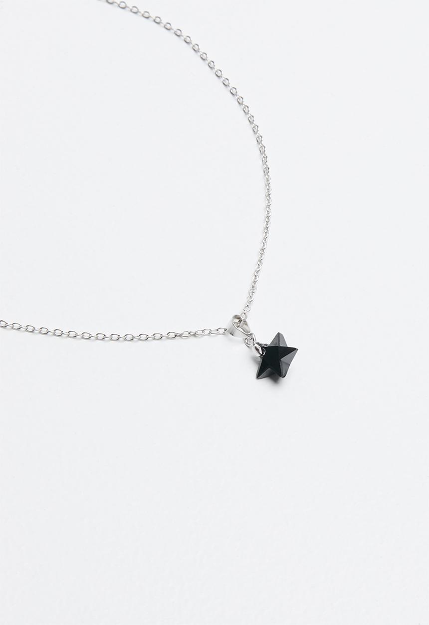 Pop Candy - Chrome star necklace - silver