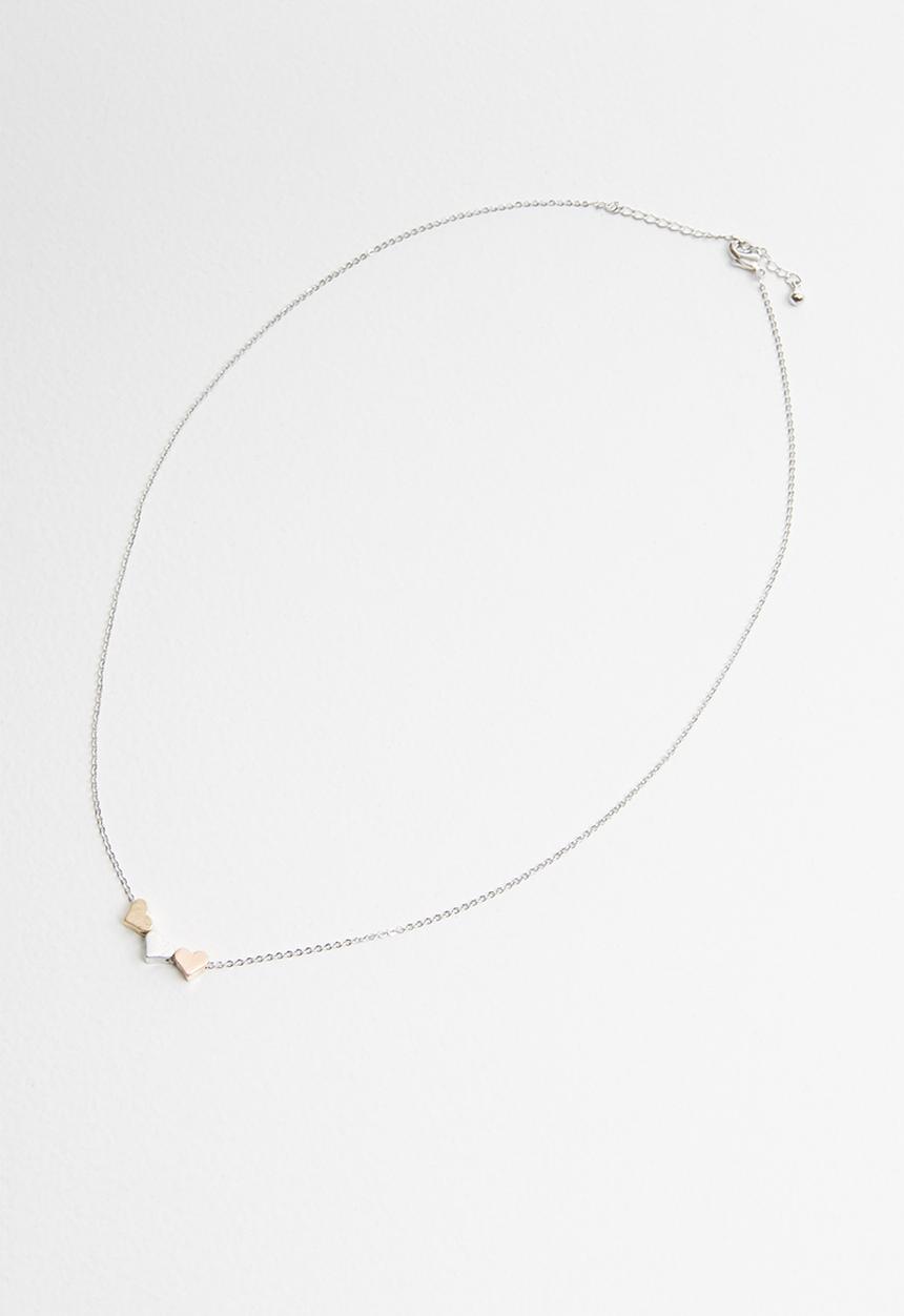 Pop Candy - 3 Hearts necklace - silver