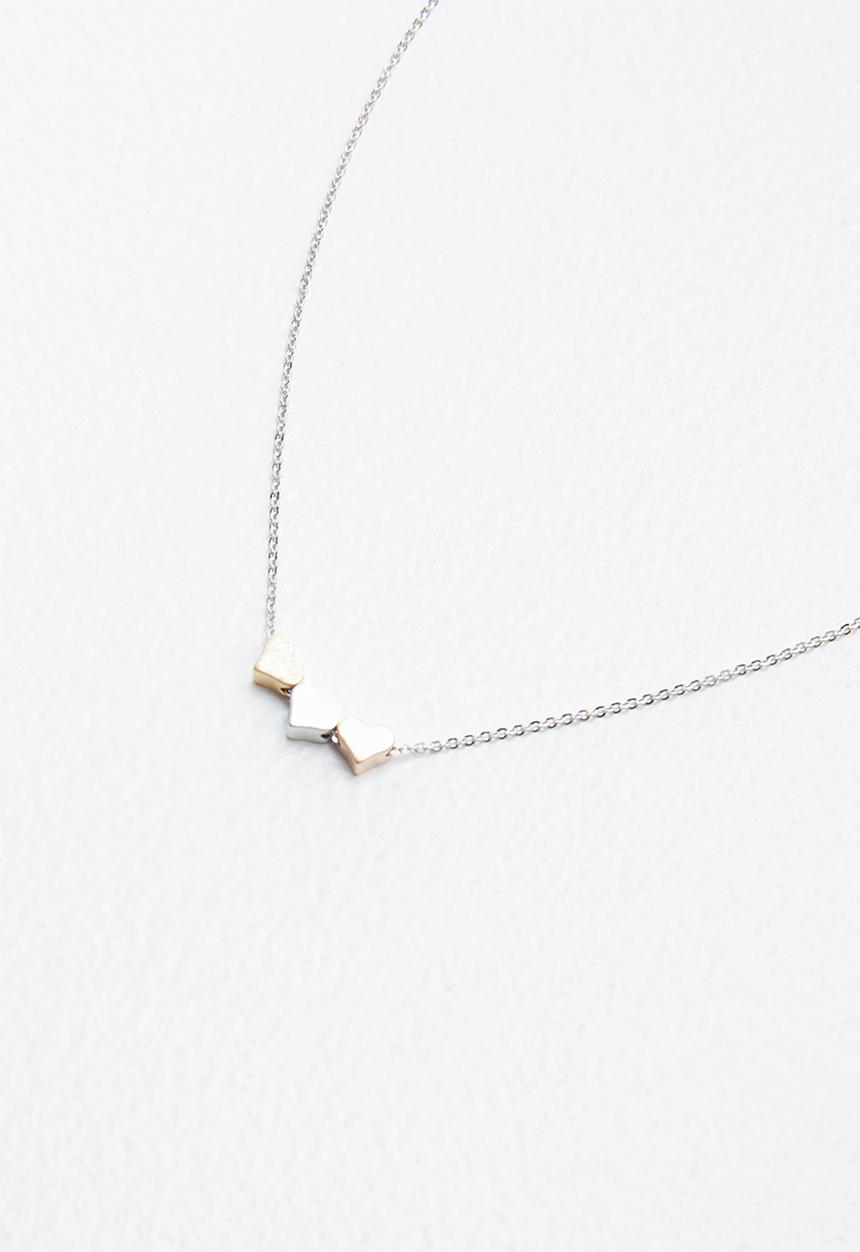 Pop Candy - 3 Hearts necklace - silver