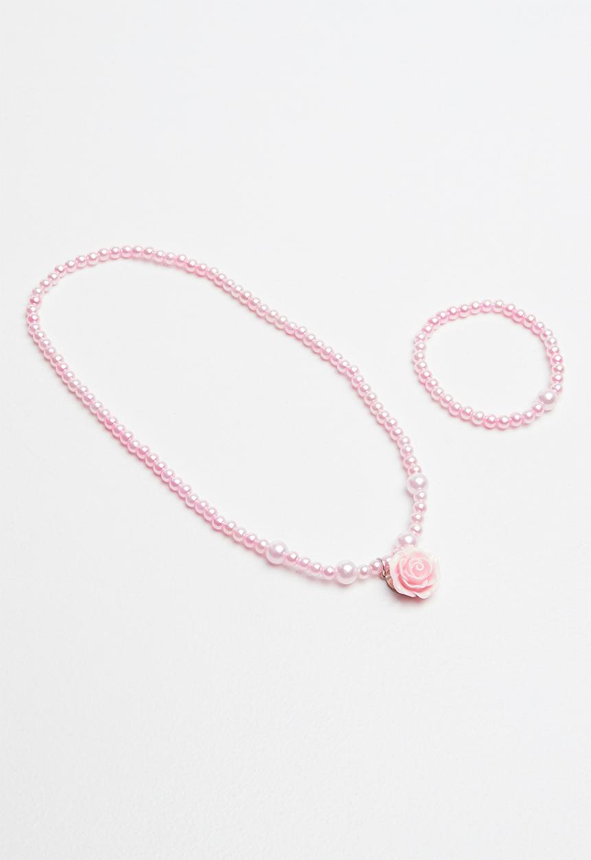 Pop Candy - 2 piece necklace and bracelet set - pink