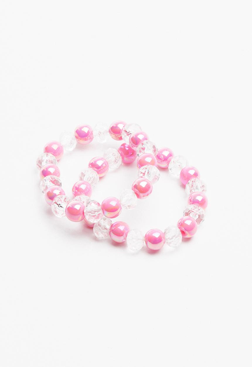 Pop Candy - 2 piece pack bracelet - pink & white