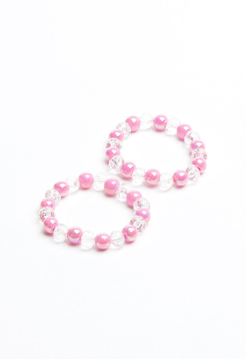 Pop Candy - 2 piece pack bracelet - pink & white