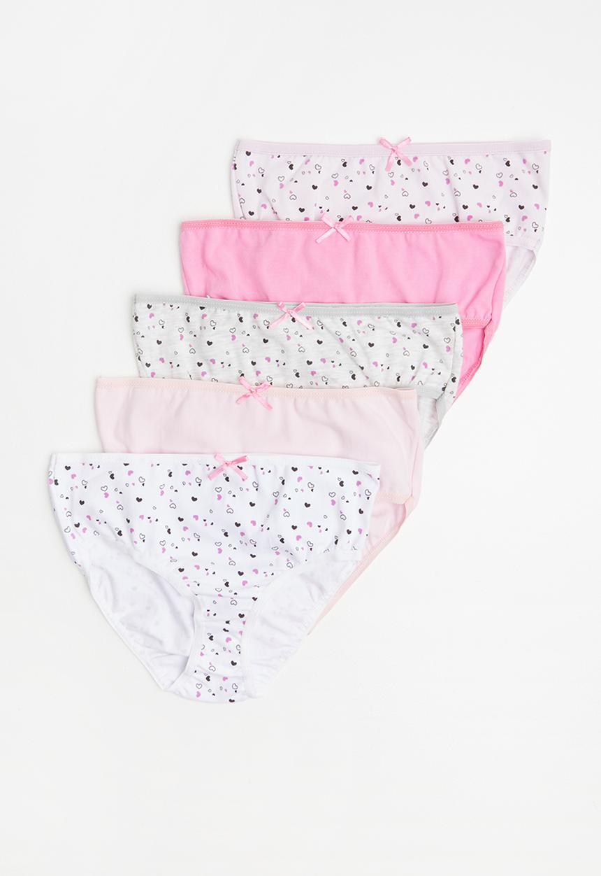 MINOTI - 5 pack knickers set - pink & white