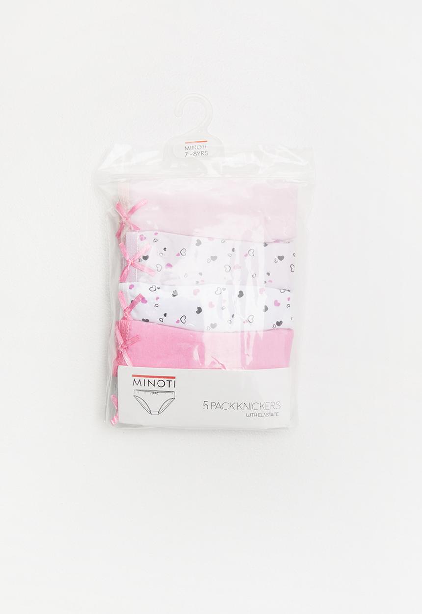 MINOTI - 5 pack knickers set - pink & white