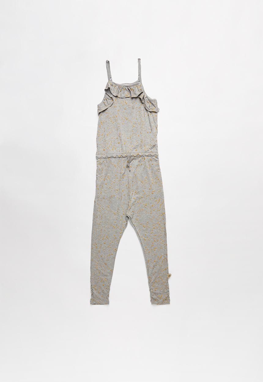 Pop Candy - Girls stretched jumpsuit - grey & gold 