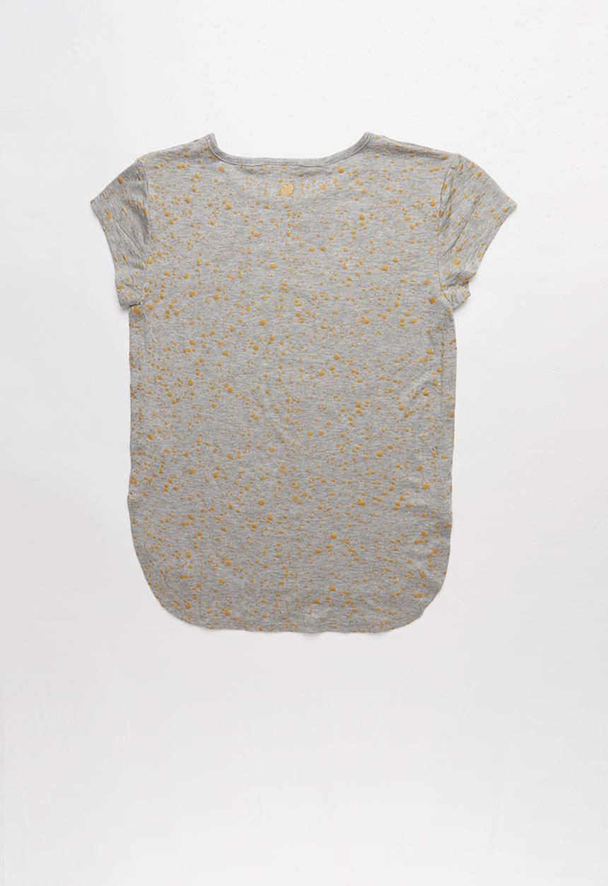 Pop Candy - Girls stretched T-shirt - grey & gold 