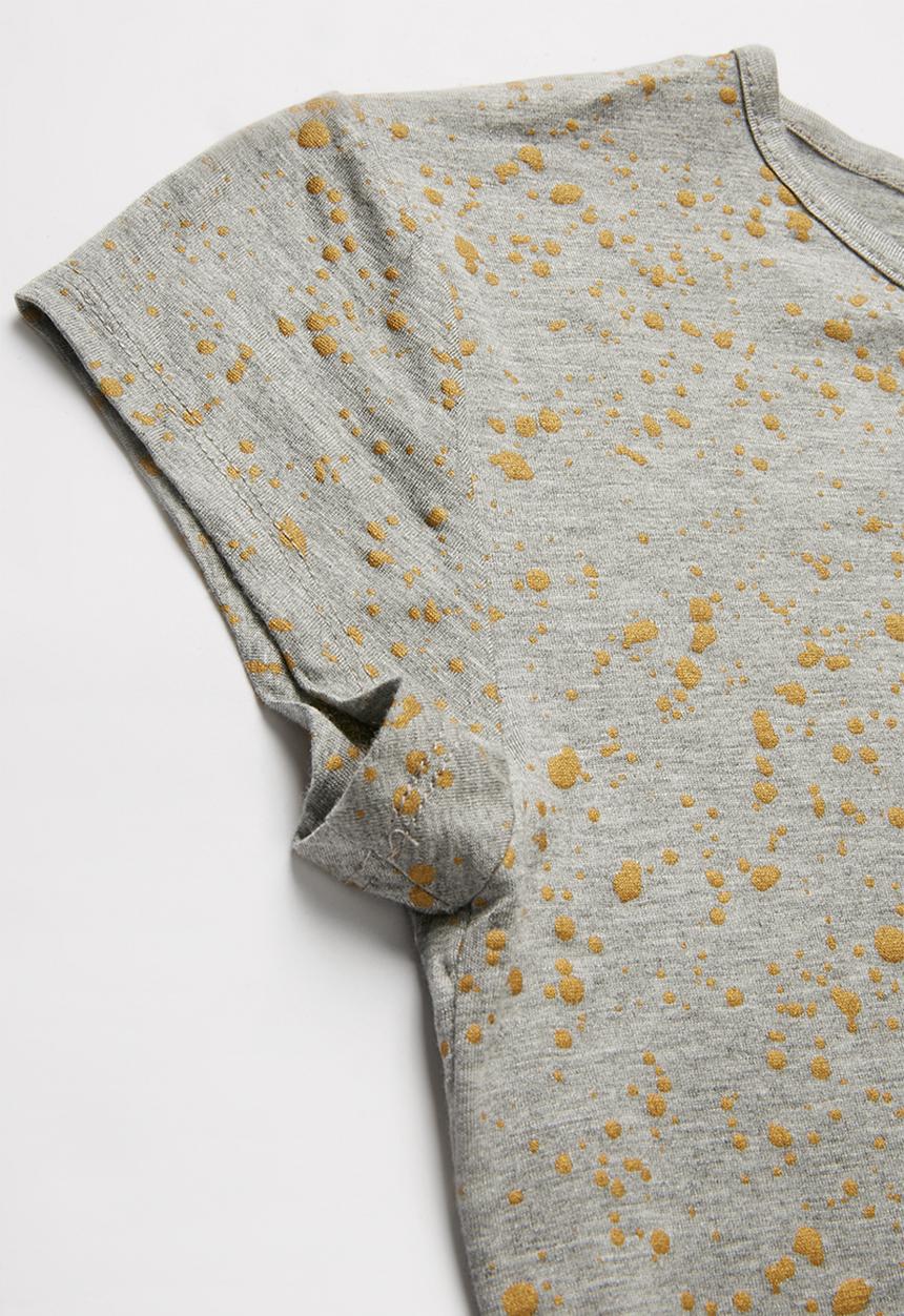 Pop Candy - Girls stretched T-shirt - grey & gold 
