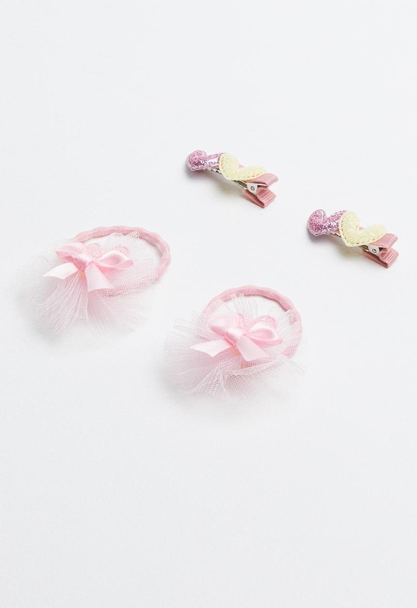 Pop Candy - 4 piece hair clip pack - pink & yellow