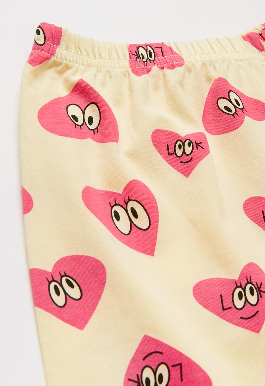 Pop Candy - Heart print pj set - yellow & pink 
