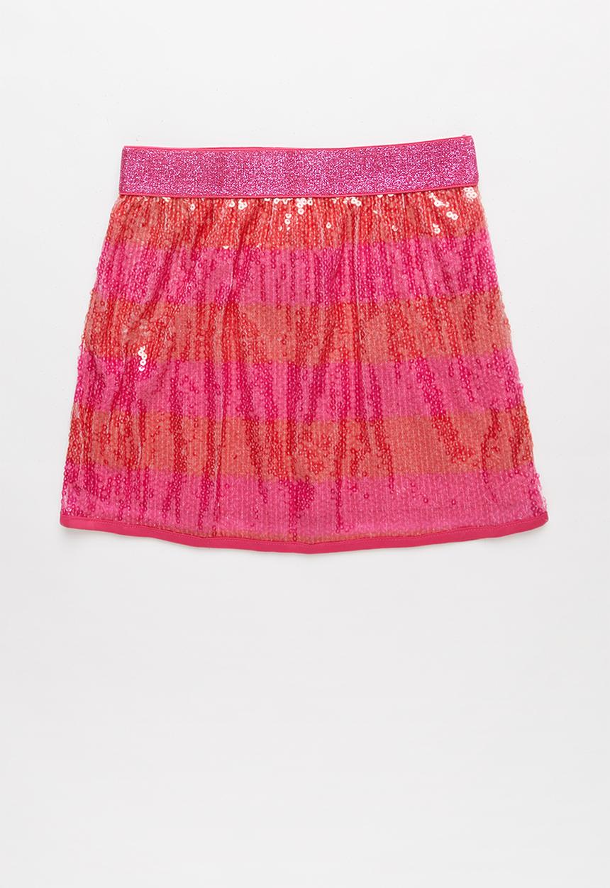 Pop Candy - Girls sequin skirt - pink & orange 