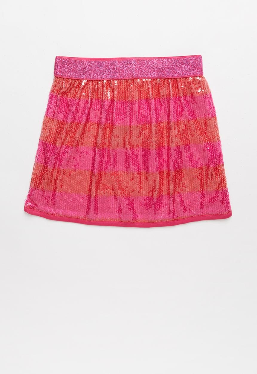 Pop Candy - Girls sequin skirt - pink & orange 