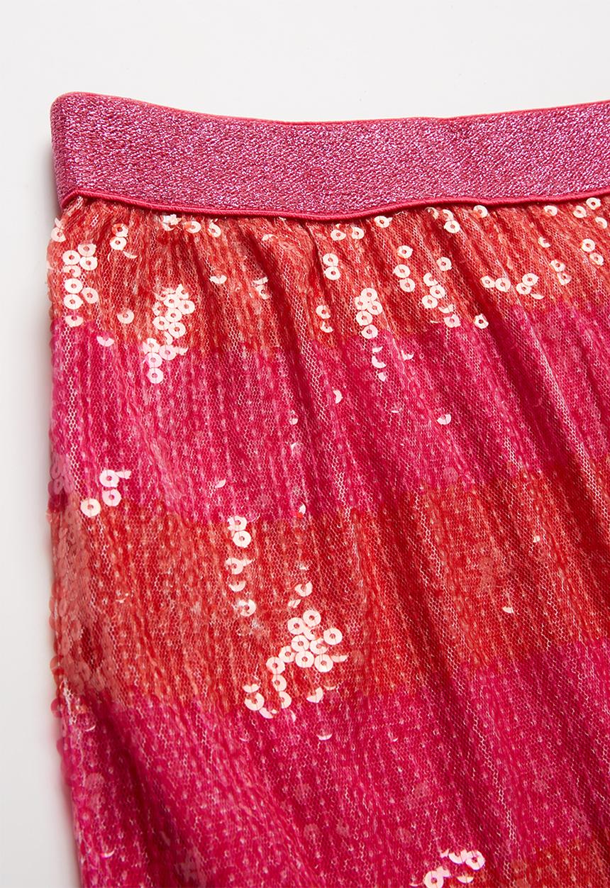 Pop Candy - Girls sequin skirt - pink & orange 