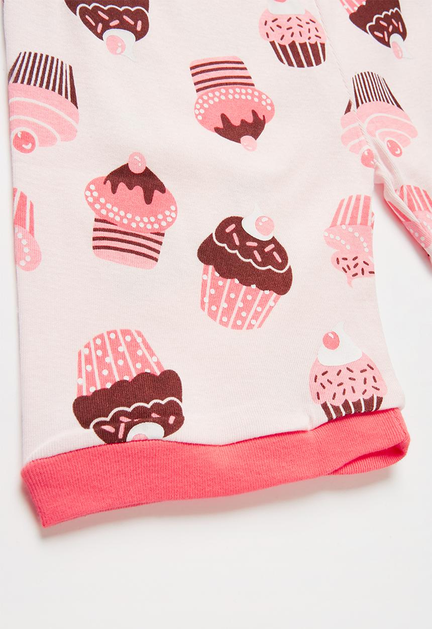 Pop Candy - Cupcake print pj set - pink & white