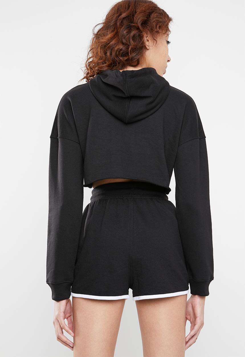 Missguided - Msgd crop hoodie - black