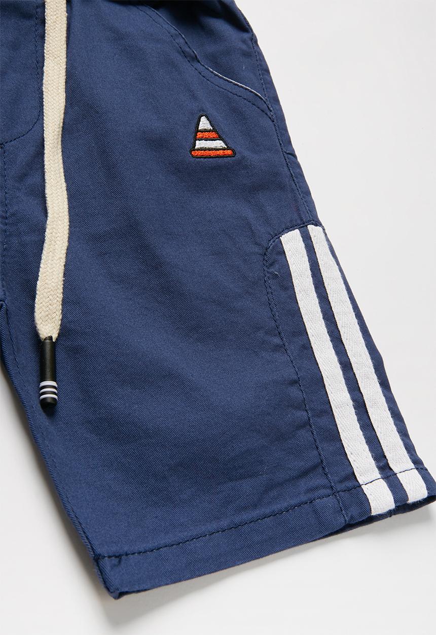 Pop Candy - Boys side stripe shorts - blue