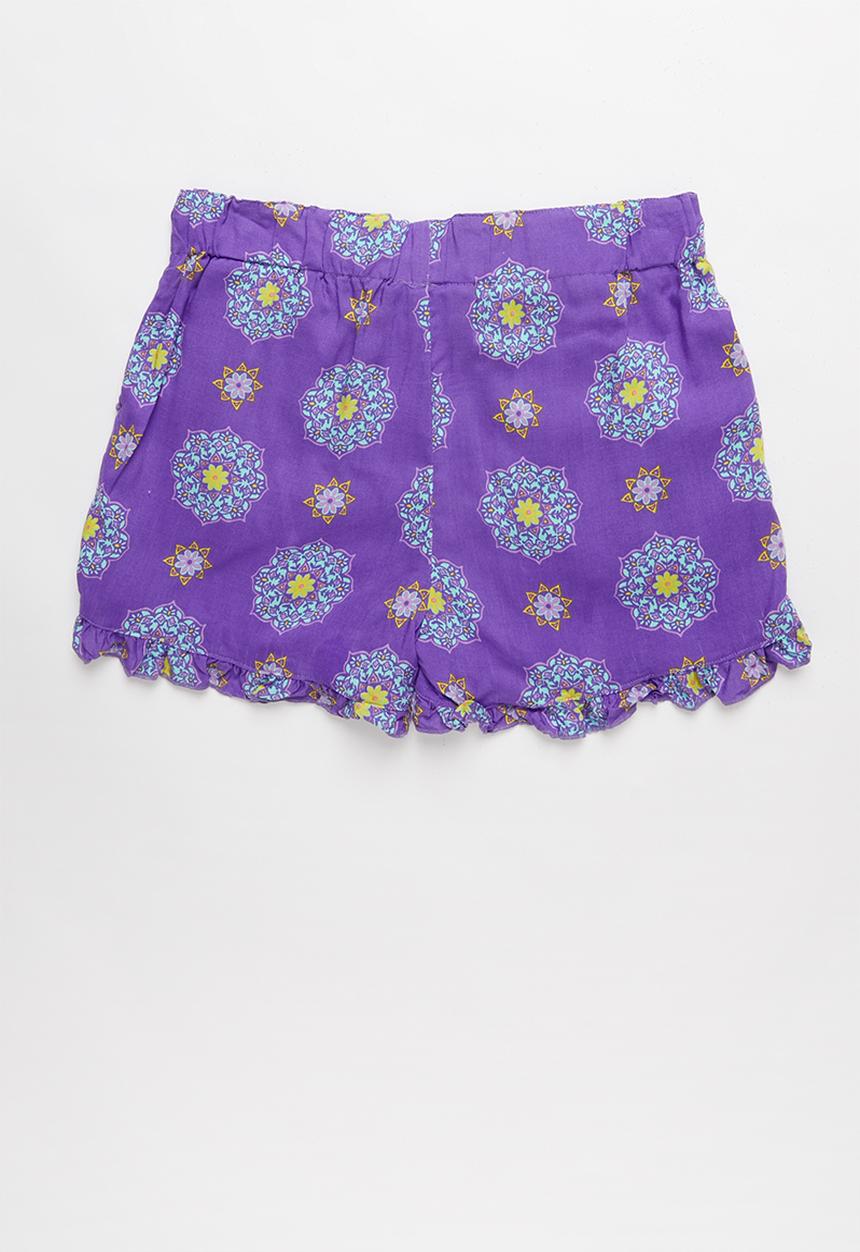 Pop Candy - Girls flouncing rayon shorts - purple 