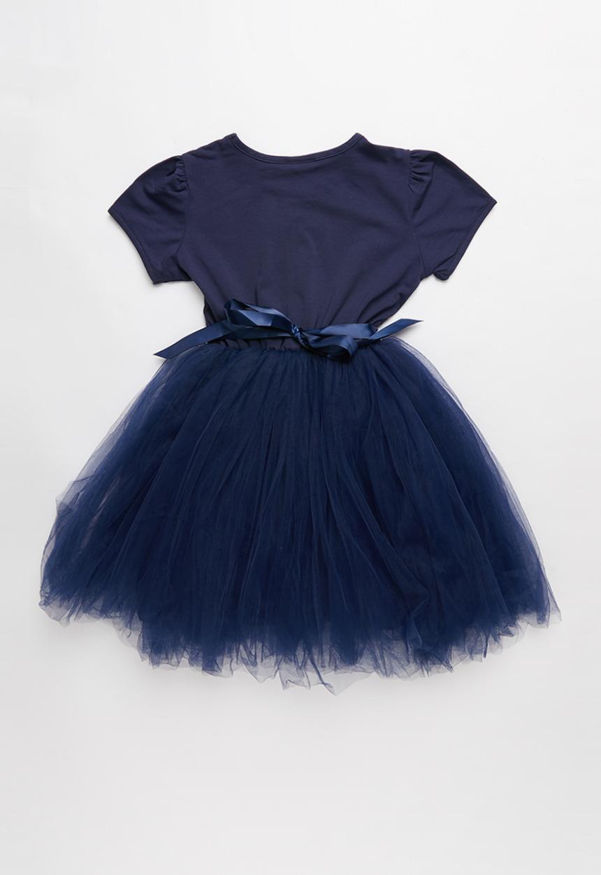 Pop Candy - Mesh combo dress - navy
