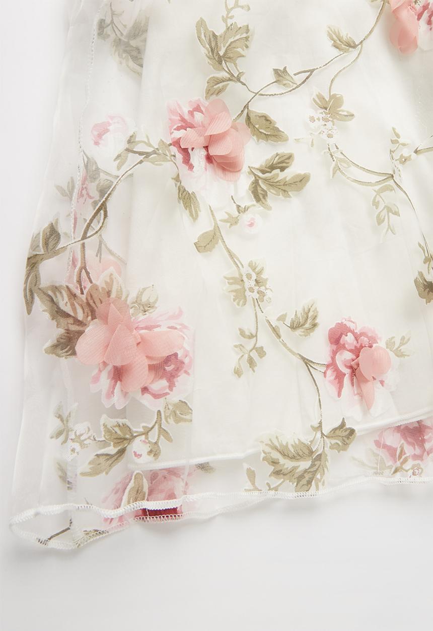 Pop Candy - Embroidered combo dress - white