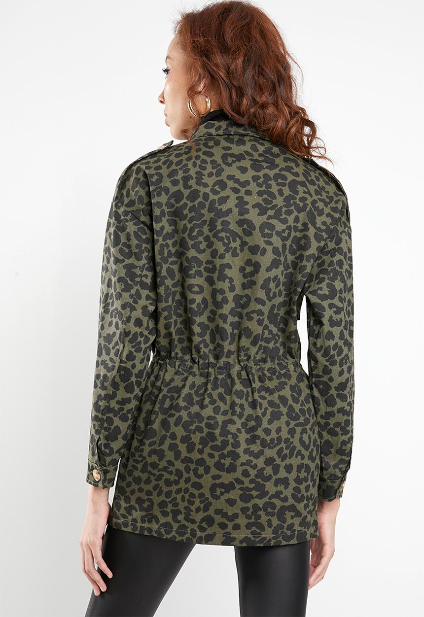 Missguided - Leopard camo parka - khaki & black