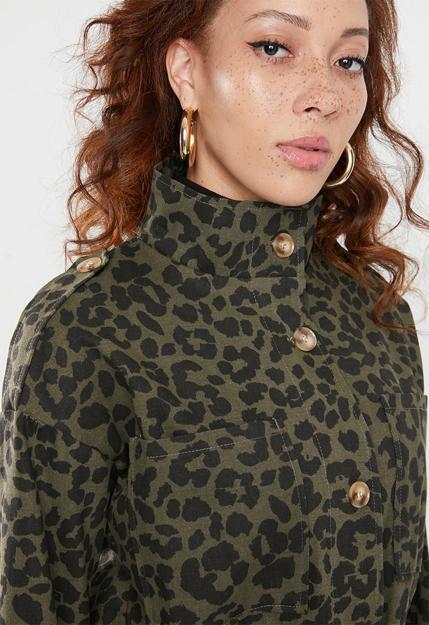 Missguided - Leopard camo parka - khaki & black