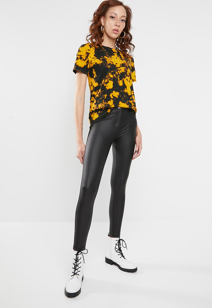 Missguided - Tie dye shirt - yellow & black