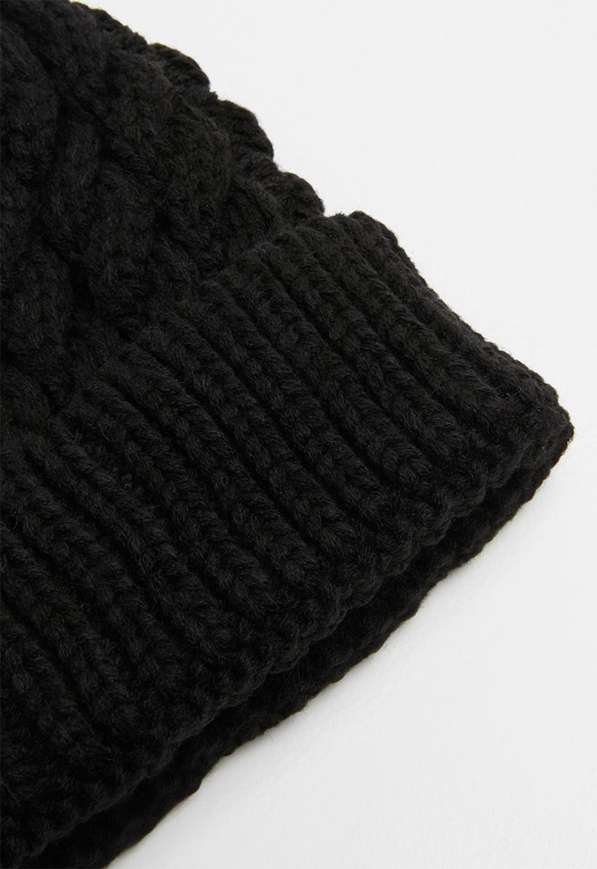 Pop Candy - Cabled beannie - black