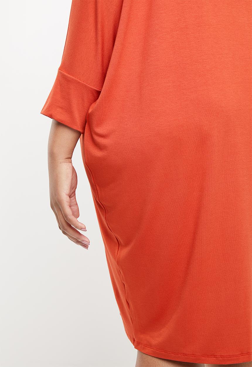 edit Plus - Cuffed easy fit dress - orange