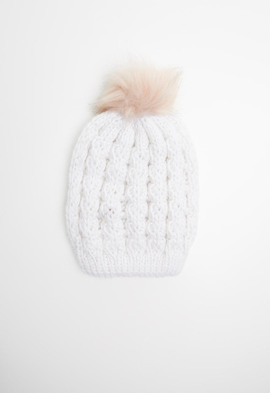 Pop Candy - Kids beannie w/pom - cream 
