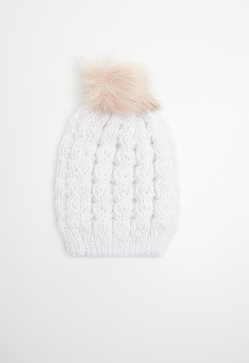 Pop Candy - Kids beannie w/pom - cream 