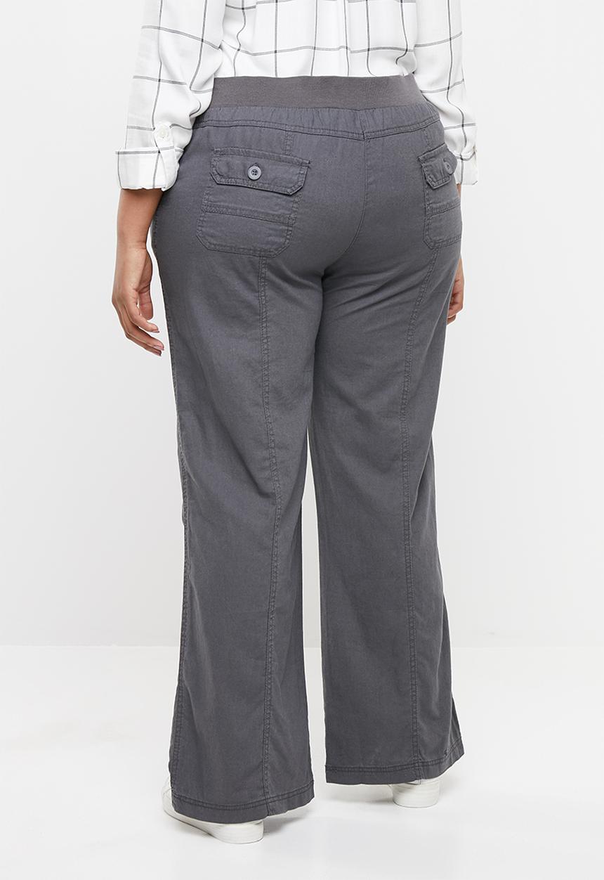 edit Plus - Utility linen pants - grey