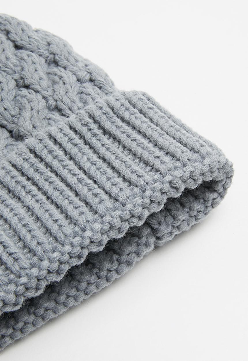 Pop Candy - Cabled beannie - grey