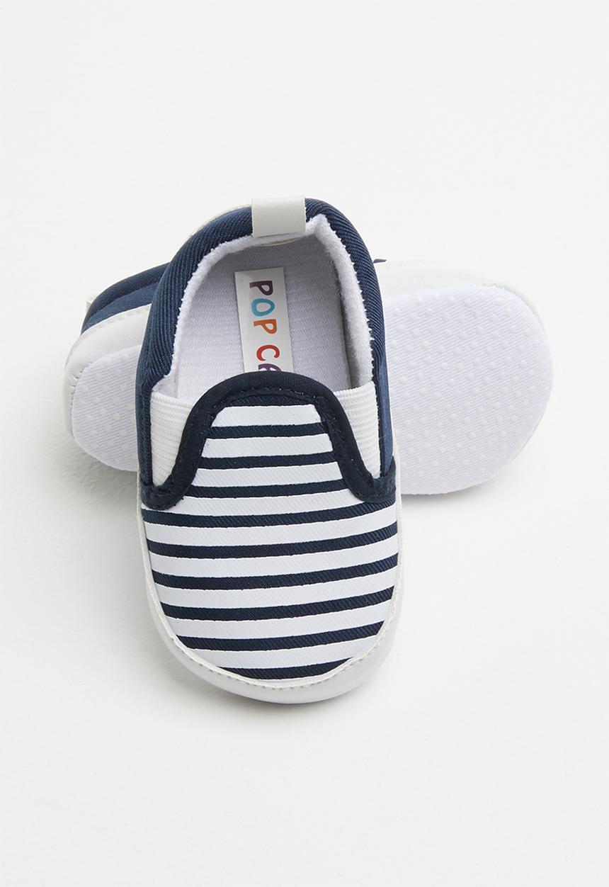 Pop Candy - Infants booties - navy & white