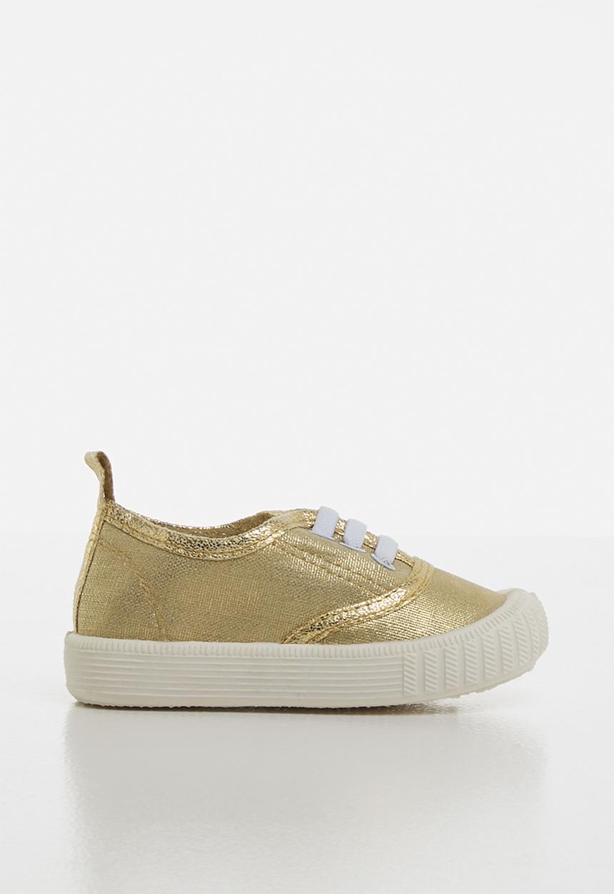 Pop Candy - Girls lace up sneaker - gold 