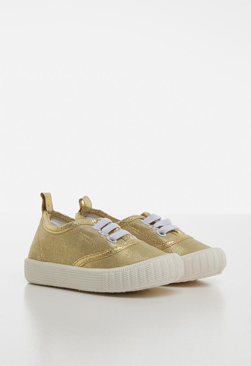 Pop Candy - Girls lace up sneaker - gold 