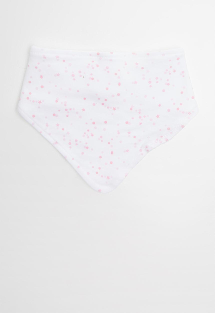 Pop Candy - Baby girls bib - pink & white