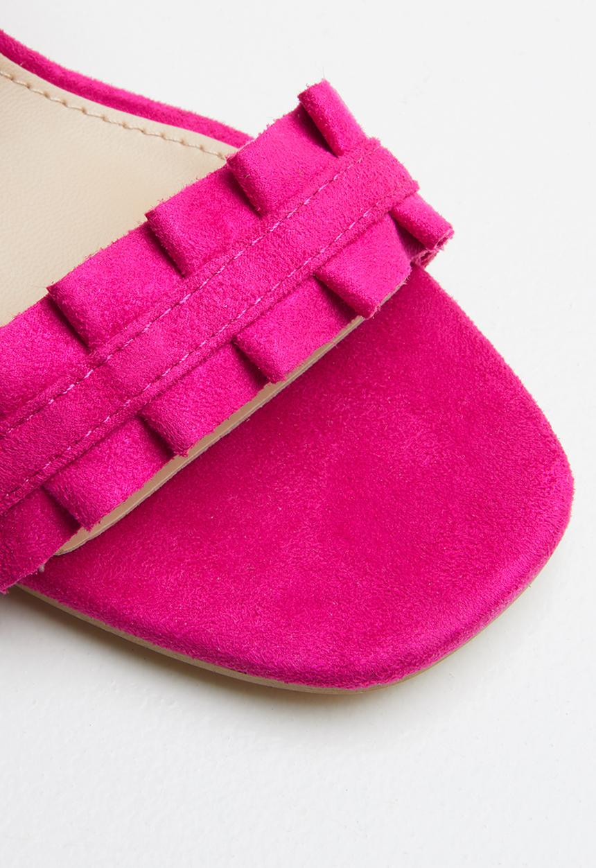 STYLE REPUBLIC - Slingback frill block heels - pink 