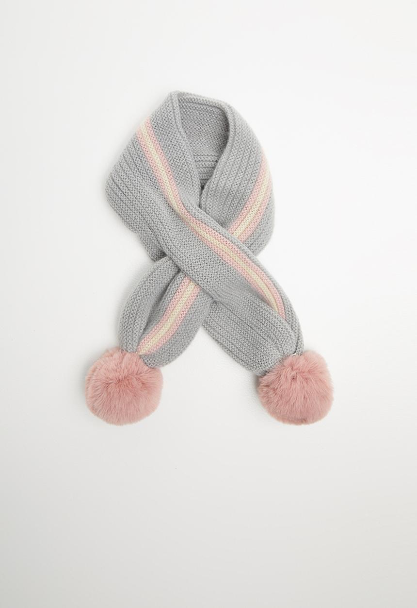 Pop Candy - Kids snood - grey & pink