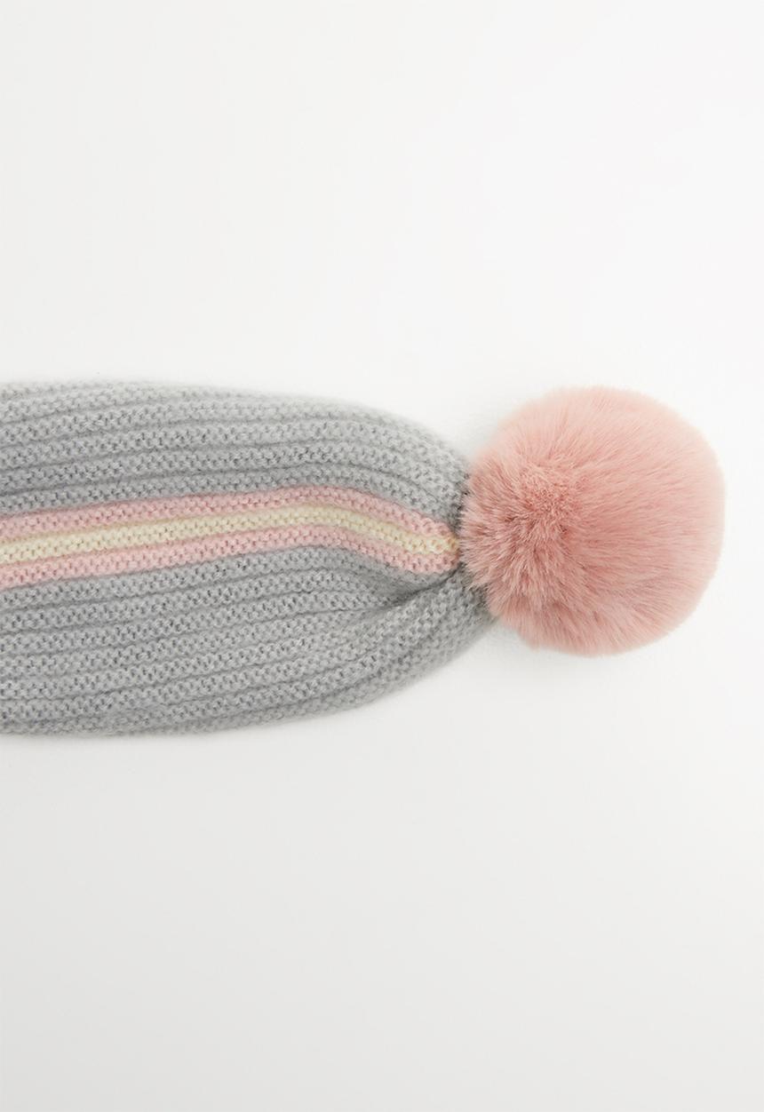 Pop Candy - Kids snood - grey & pink