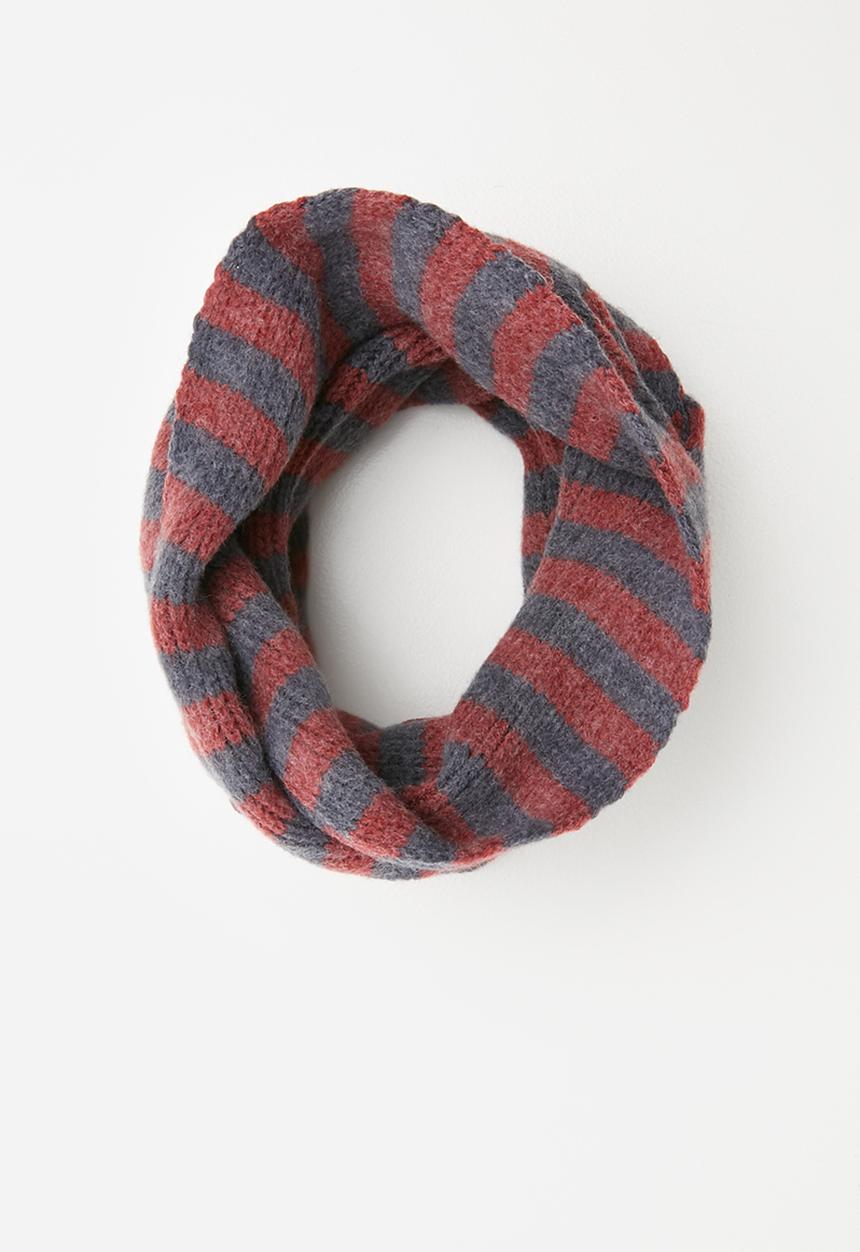 Pop Candy - Kids snood - navy & burgundy