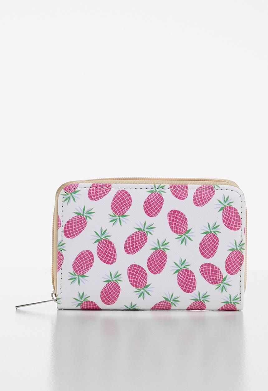 Pop Candy - Pineapple printed purse - pink & white