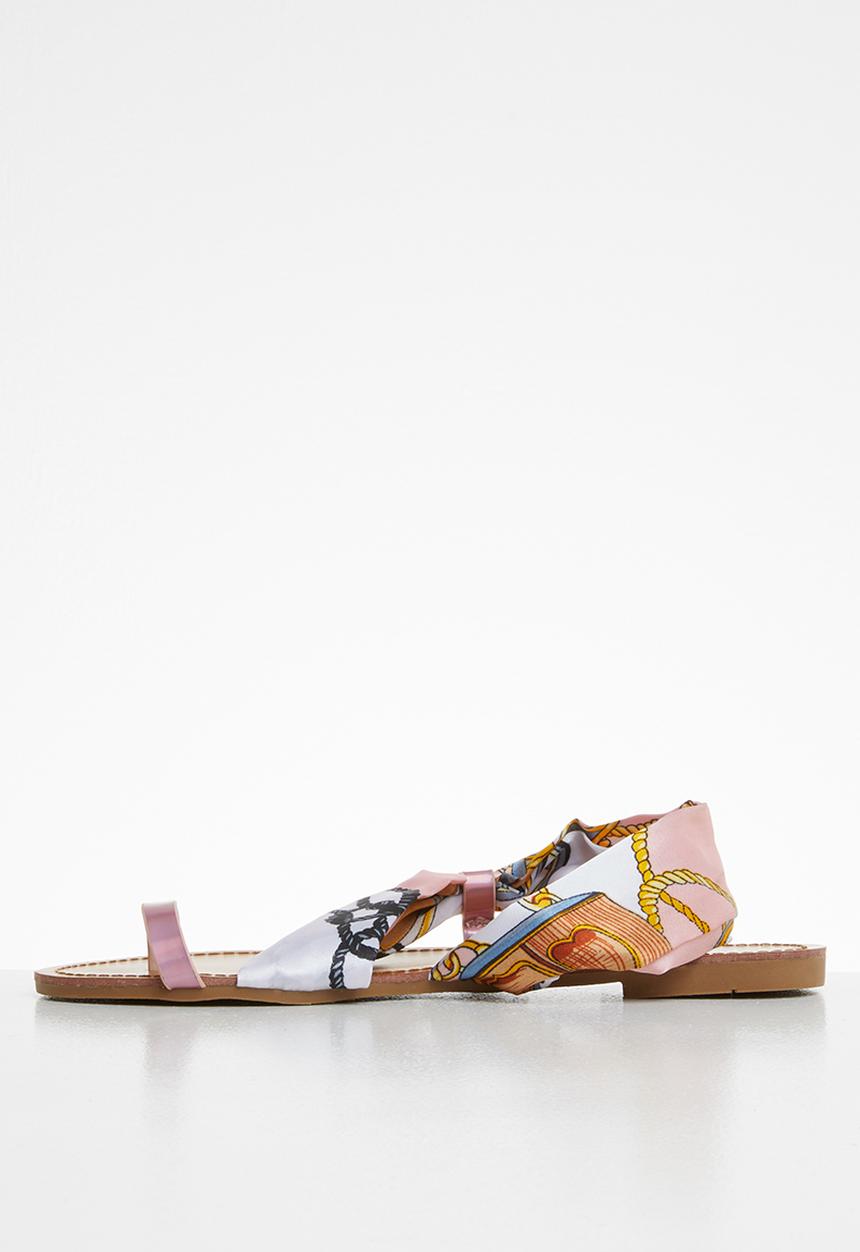 Miss Black - Kalie sandal - pink & white 