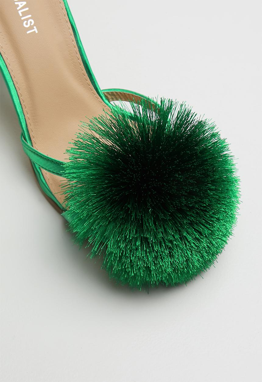 Superbalist - Grace pom pom detail heel - green