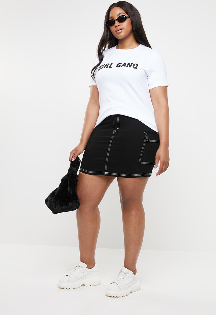 STYLE REPUBLIC PLUS - Girl gang T-shirt - white