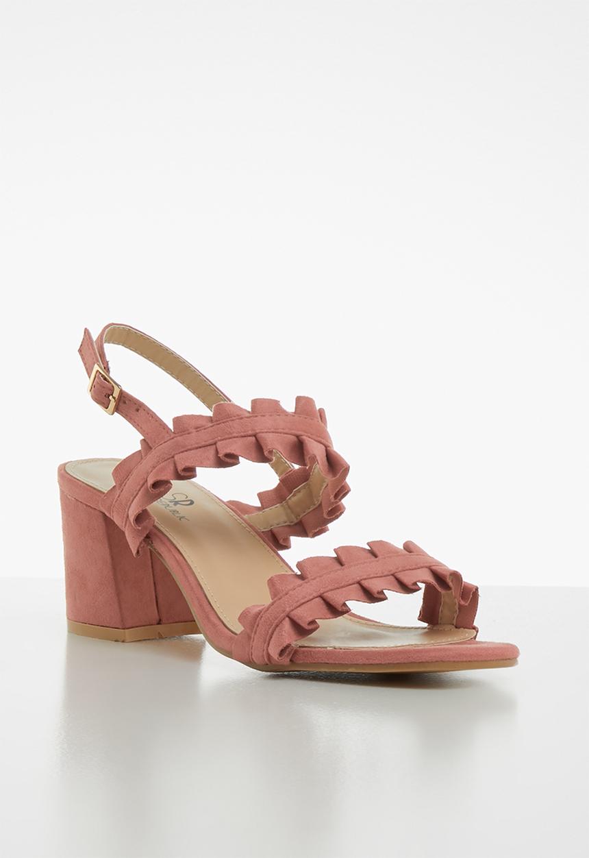 STYLE REPUBLIC - Slingback frill block heels - pink