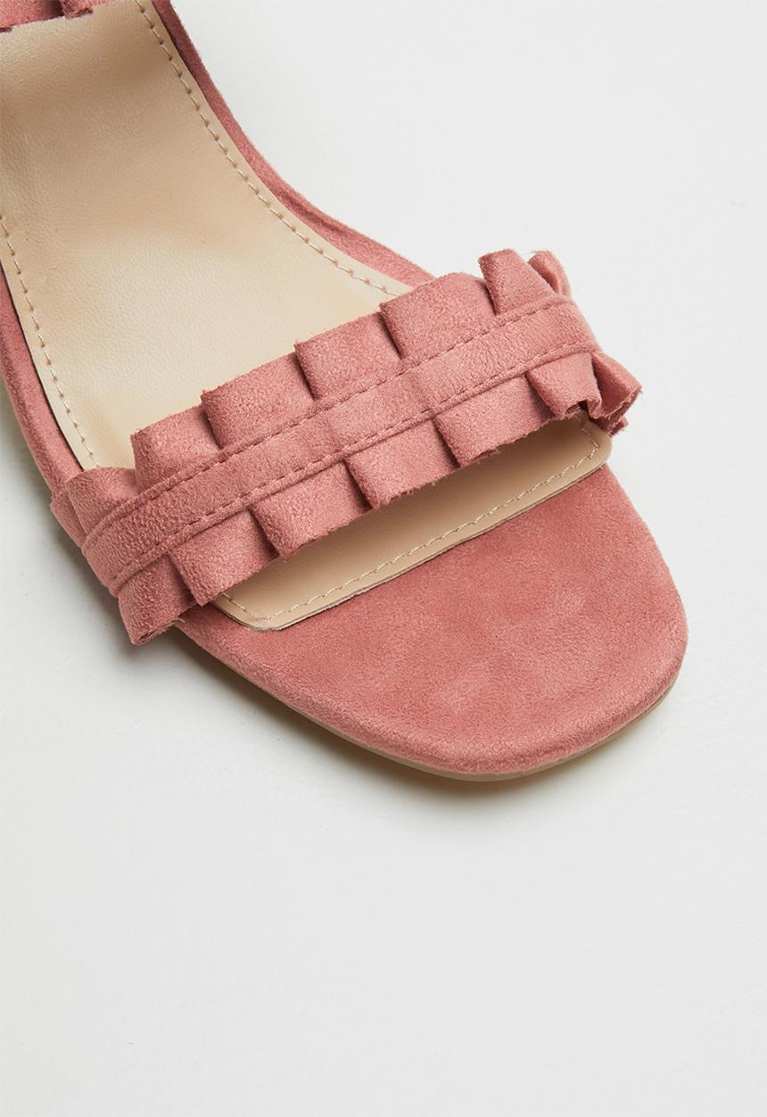 STYLE REPUBLIC - Slingback frill block heels - pink