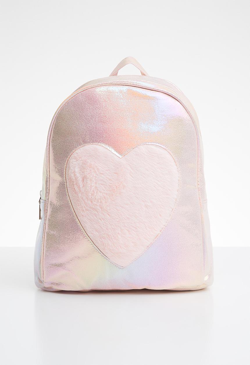 Pop Candy - Backpack with fluffy heart - pink